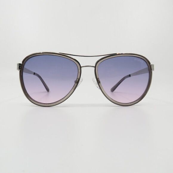Guess New GF6188/S 20B Silver/Purple Gradient Aviator Sunglasses. main image 6
